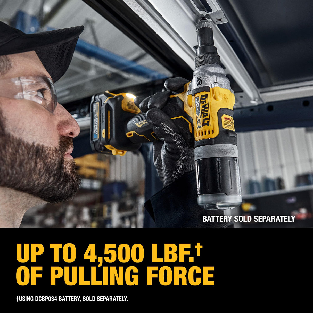 DEWALT 20V MAX XR Cordless Rivet Tool, 1/4", Bare Tool Only (DCF414B) DEWALT