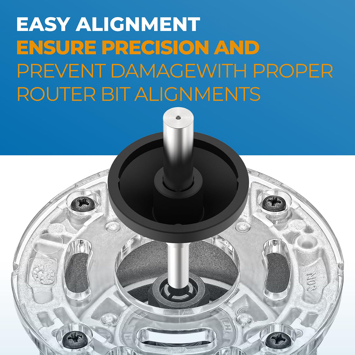 Pokin DNP617 Centering Cone Compatible with Dewalt Router, for Fixed Base Compact Router Subbase Centering Pin & Cone Works with 1/4 In. or 1/2 In. Pokin