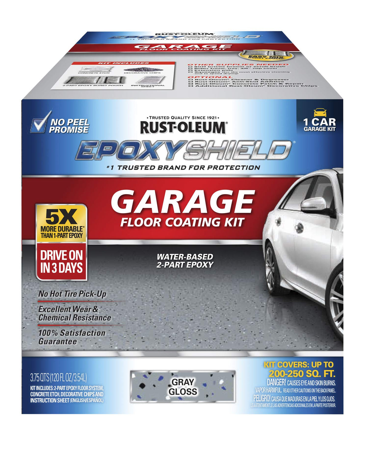 Rust-Oleum 251965 EPOXYSHIELD Garage Floor Coating, 1 Car Kit, Gray Rust-Oleum