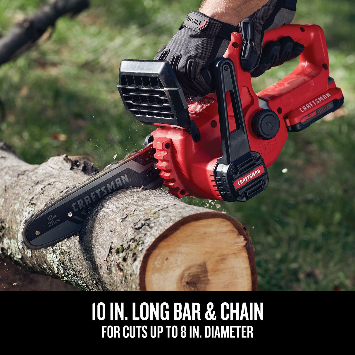 CRAFTSMAN V20 Mini Chainsaw, Cordless, 10 inch, Bare Tool Only (CMCCS610B) Craftsman