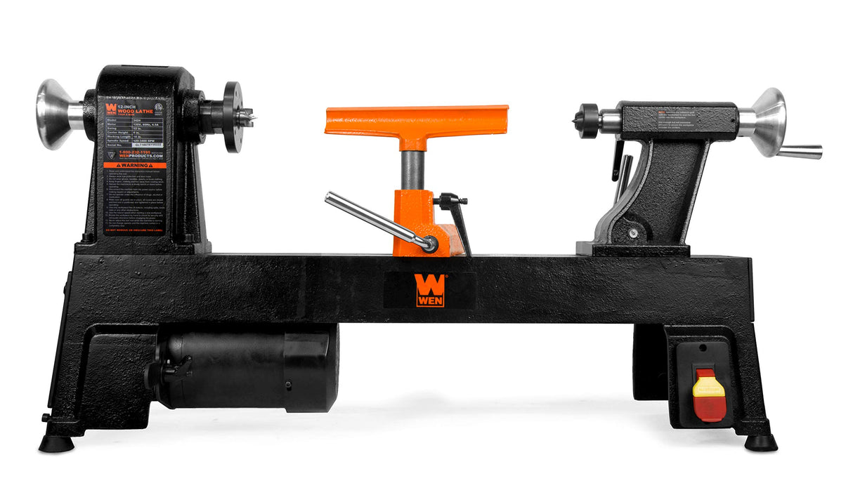 WEN LA3424 4.5-Amp 12-Inch by 18-Inch 5-Speed Benchtop Wood Lathe , Black WEN