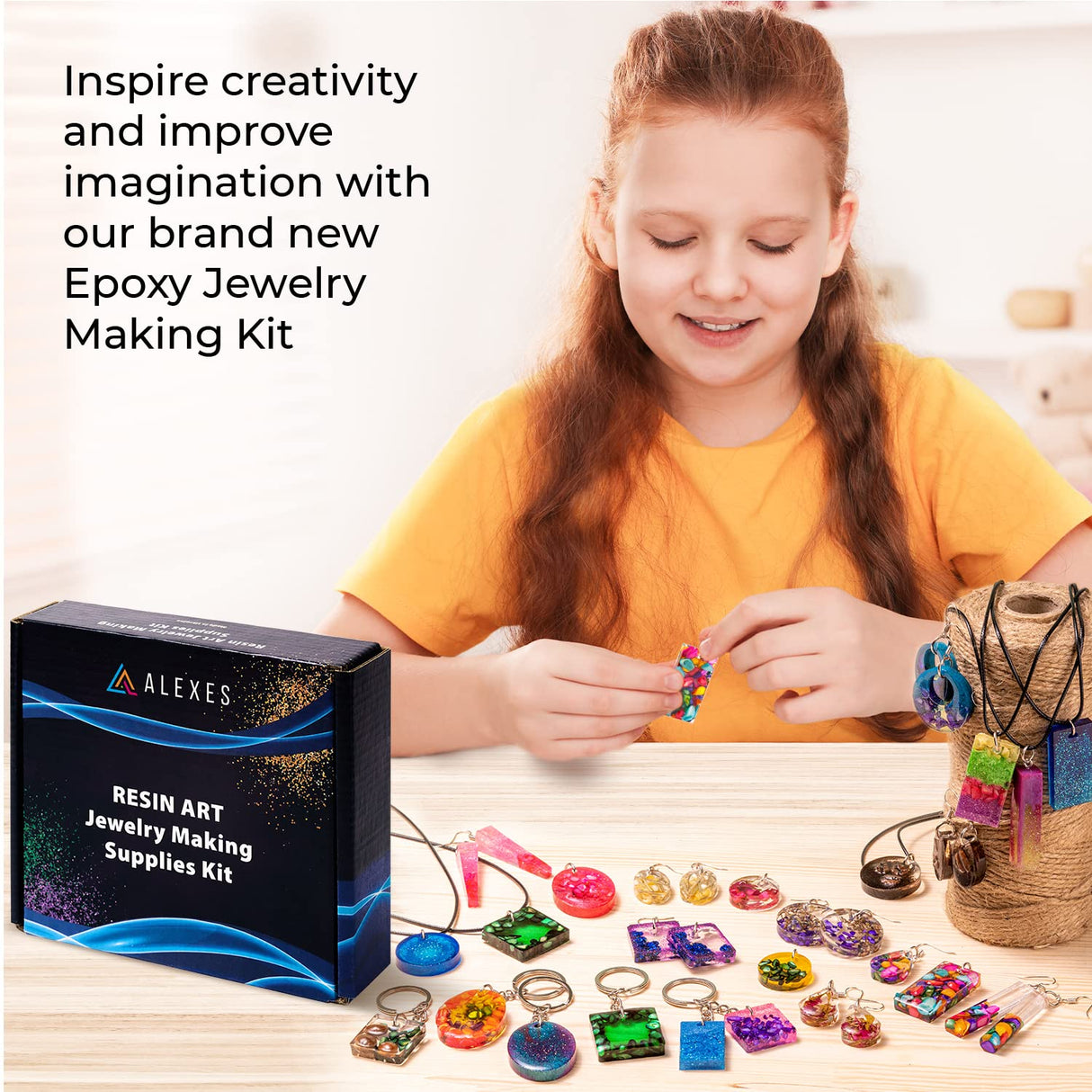 ALEXES Resin Accessories Decoration - Resin Keychain Kit - Resin Decoration Accessories Kit - Epoxy Resin Jewelry Making Supplies - Resin Earring ALEXES