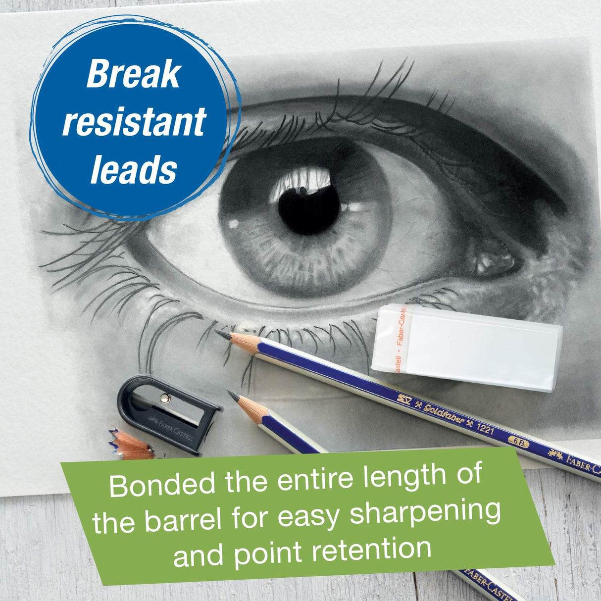 Faber-Castell Creative Studio Art On-The-Go Graphite Sketch Set – 15 Sketching Pencils and Accessories Faber-Castell