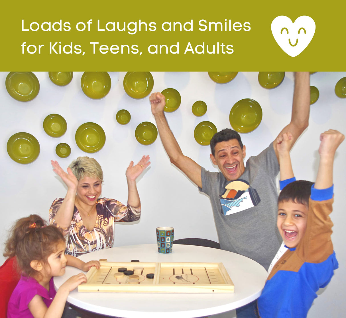 Litigon Shoot The Puck - Fast Sling Puck Game Large Size - Wooden Hockey Board Game - Desktop Battle Sling Hockey - Funny Family Home Games - Kids Litigon