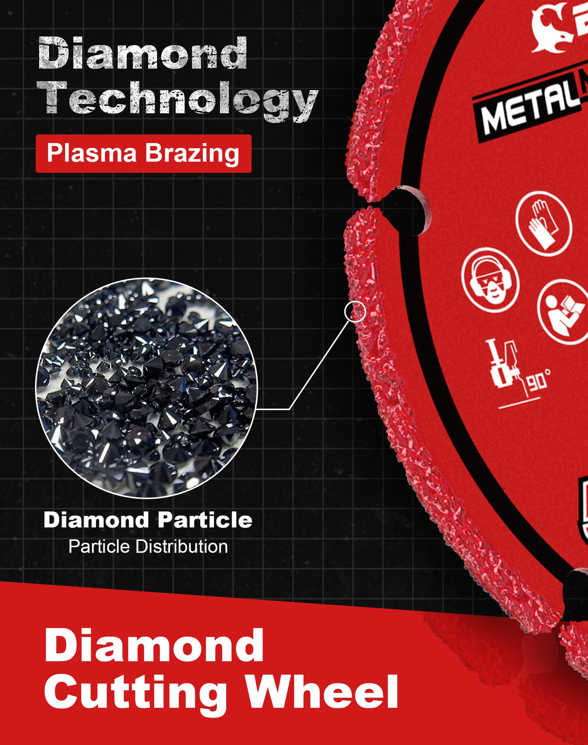 EZARC Diamond Cutting Wheel 3 x 3/8 Inch for Metal, Cut Off Wheel with 5000+ Cuts on Rebar, Steel, Iron and INOX EZARC