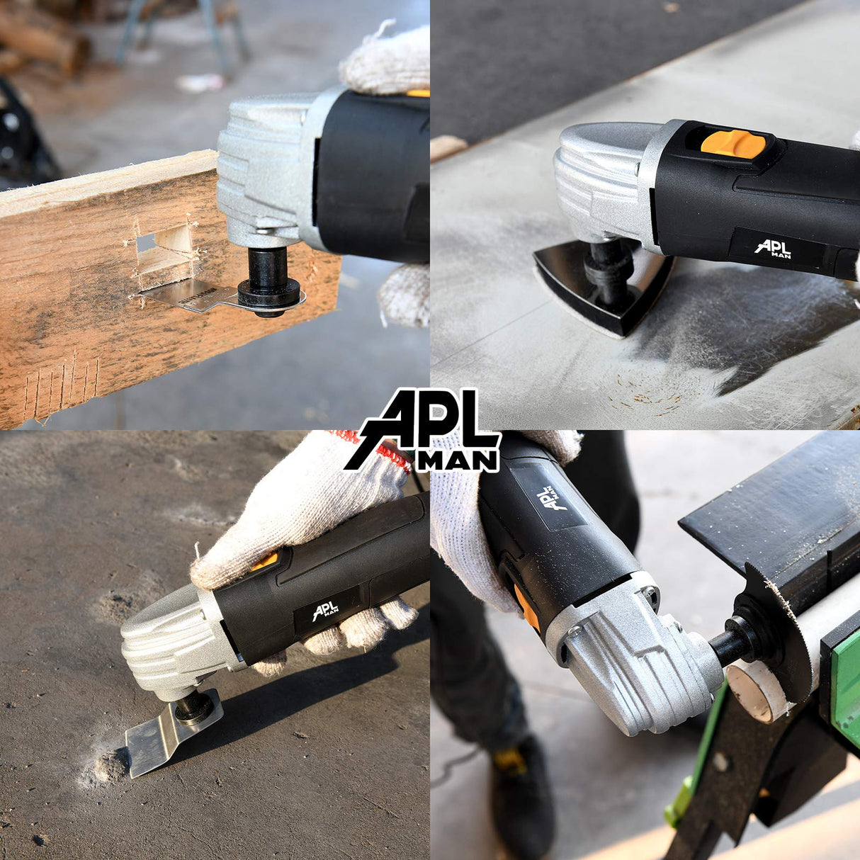 APLMAN Multi Purpose Oscillating Tool, 1.6-Amp Oscillating Multi Tool with 3.2°Oscillation Angle, Single Speed and 8 Pcs Accessories,Carrying Box APLMAN
