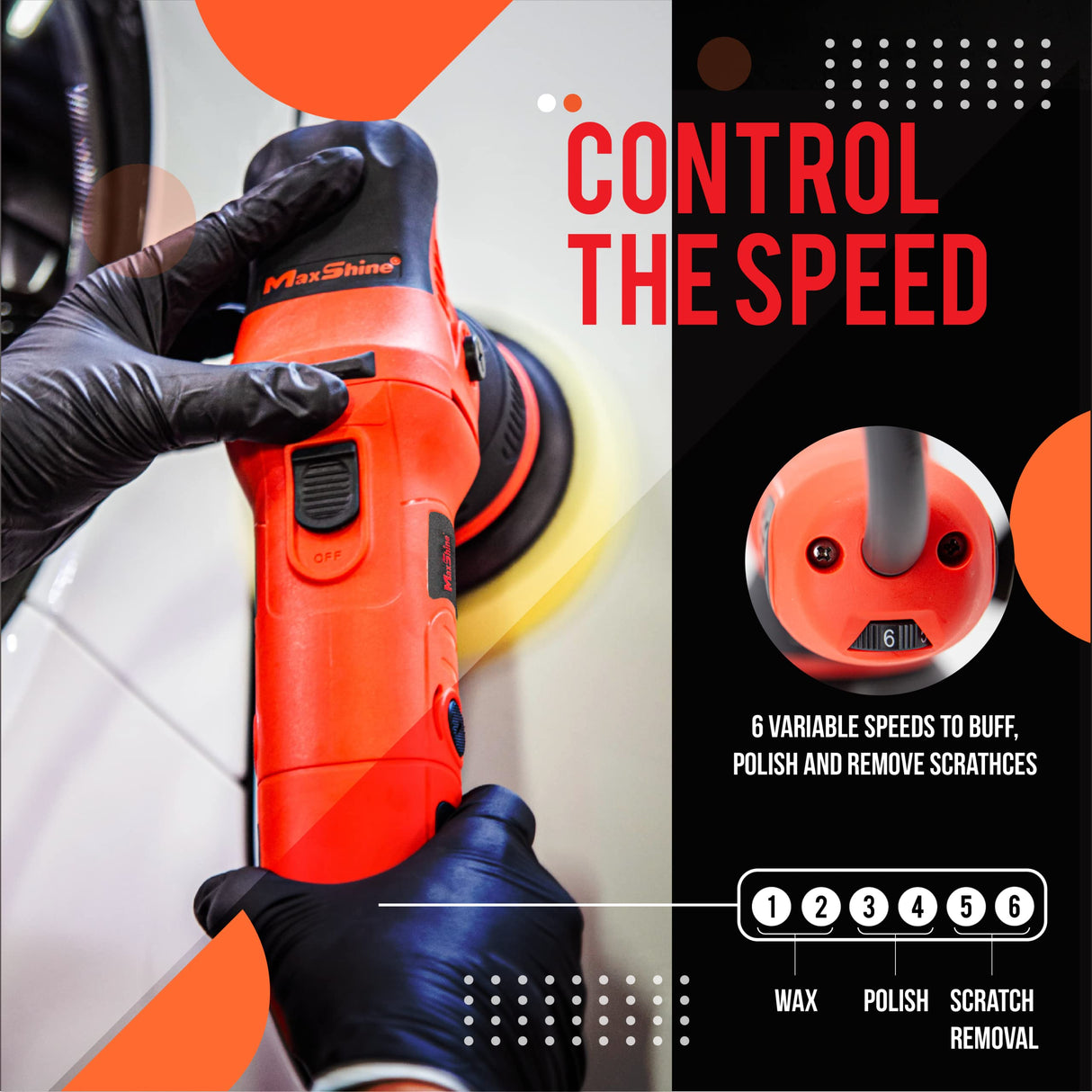 Dual Action Polisher for Car Detailing - MaxShine M8S V2 - Dual Action Polisher with 1000W Motor - 8mm Throw DA Polisher - 5-inch Backing Plate Maxshine