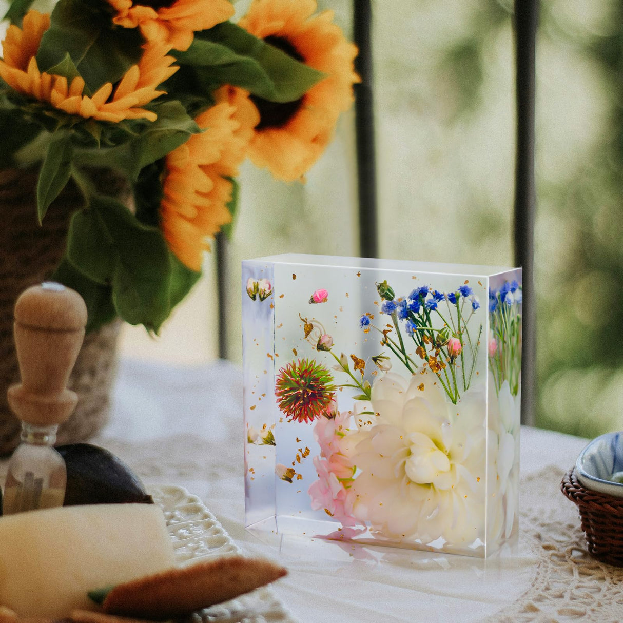 YOILES Resin Molds, Square Silicone Molds for Resin, Epoxy Resin Molds for Flower Preservation, Large Resin Mold for DIY Wedding Bouquet YOILES