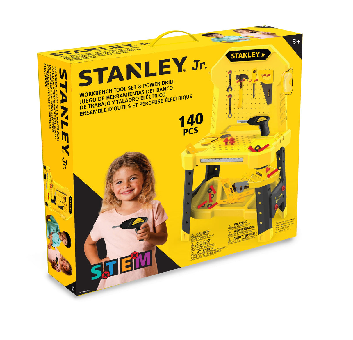 STANLEY Jr. Pretend Play Workbench & Power Drill & Toolset - 140 PCS STANLEY Jr.