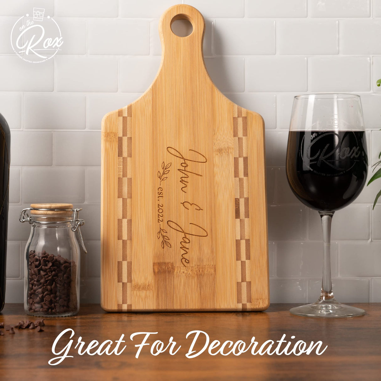 Personalized Wedding Gifts for Couples - Personalized Cutting Board - Custom Bamboo Cutting Board - Engraved Cutting Board - Customizable On The Rox
