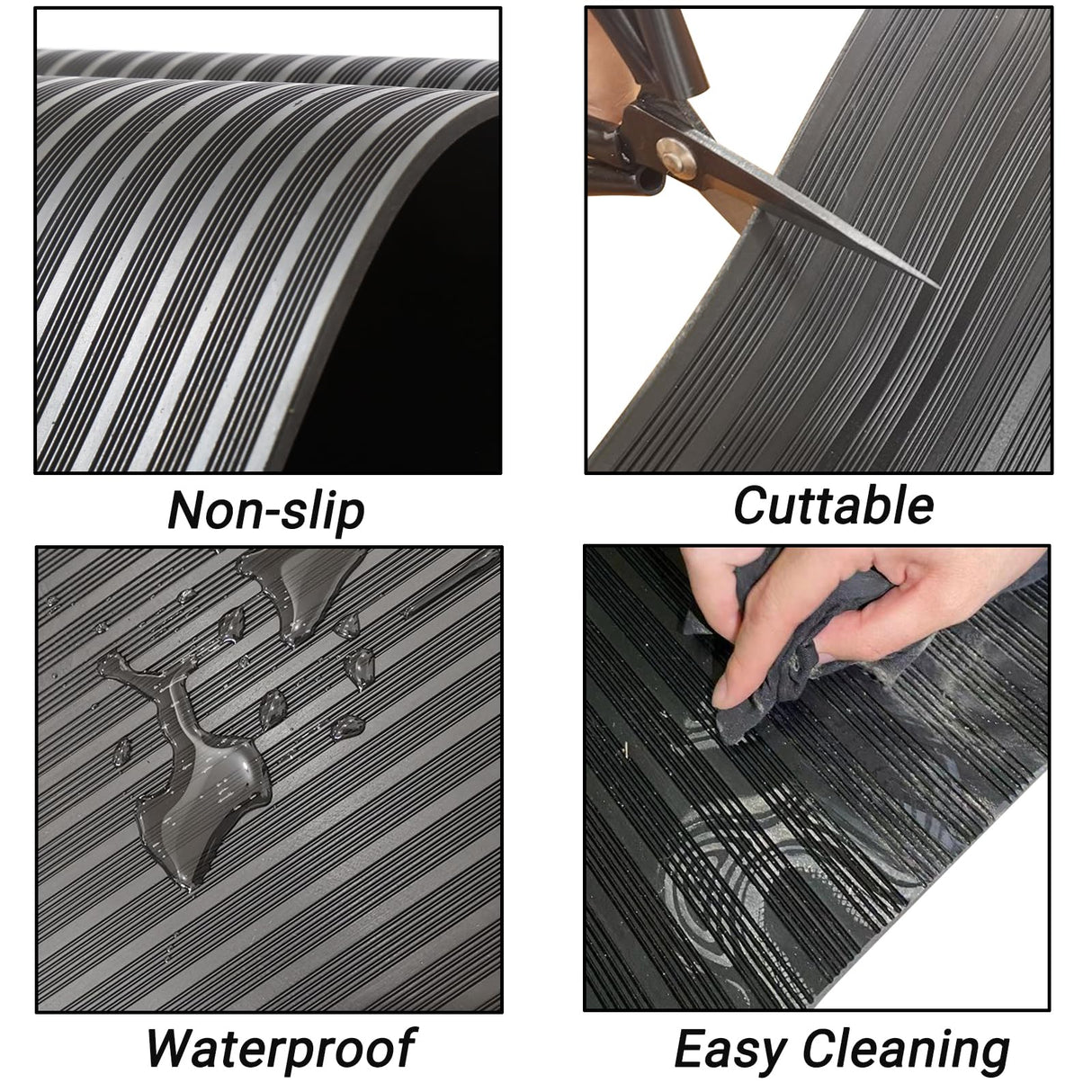 tonchean Garage Rubber Floor Mat Heavy Duty Rubber Flooring Rolls Under Car Garage Mat Non-Slip Rubber Floor Protector Mat for Workshop Trailer tonchean