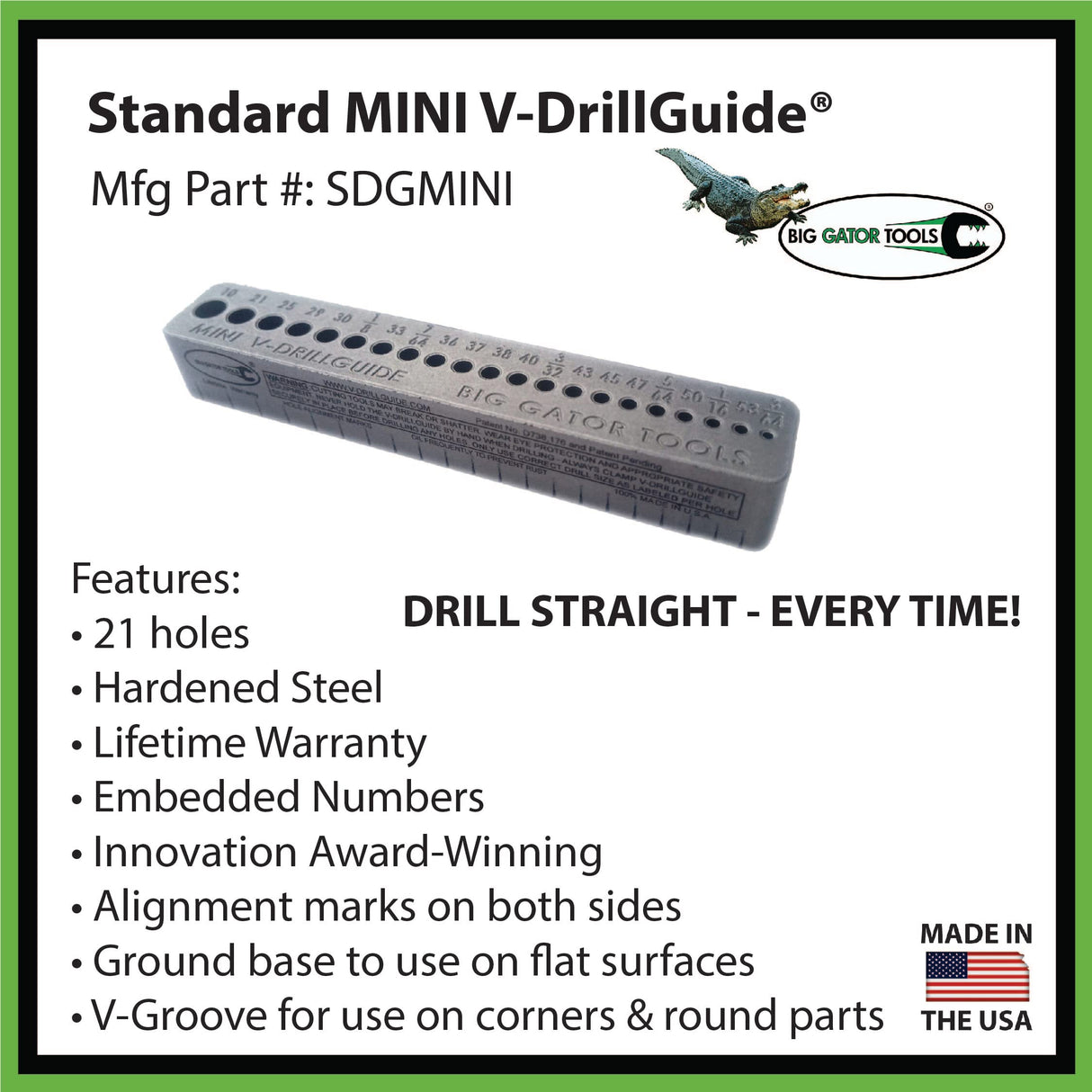 Big Gator Tools SDGMINI Mini V-DrillGuide® Big Gator Tools