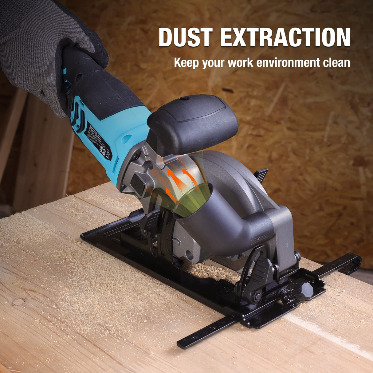 DURATECH Circular Saw, 20V 4-1/2 Inch Mini Circular Saw with Battery, Charger, 3 Saw Blades(4-1/2”), Cordless Circular Saw for Tiles, Wood, Soft DURATECH