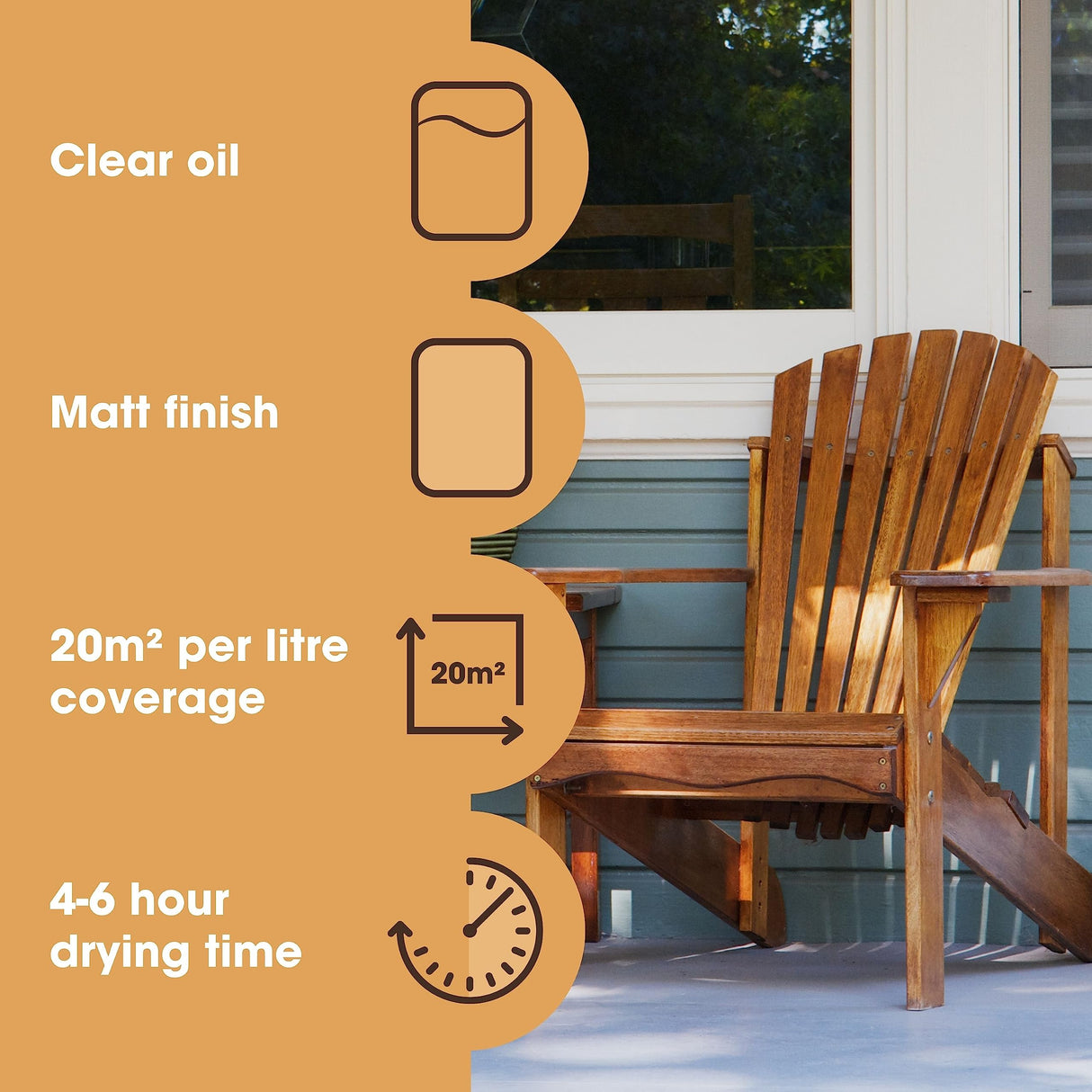 Furniture Clinic Teak Oil | Wood Oil Protects and Cleans Outdoor and Indoor Furniture | Restores & Protects Wood, Prevents Drying & Other Damage | Furniture Clinic