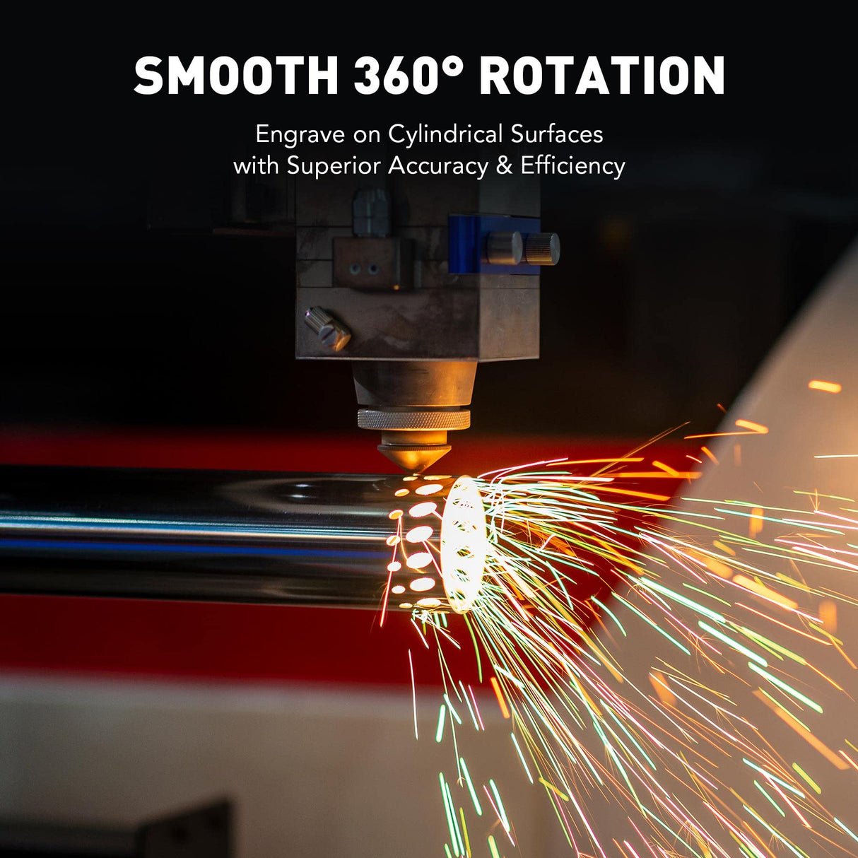 OMTech Rotary Axis Attachment for Fiber Laser Engravers, 80mm 3 Jaw Rotary Chuck Ring Jewelry Marking Tool, Laser Engraving Machine Rotary Tool with OMTech