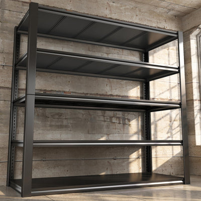 REIBII 48''W Garage Shelving 2500LBS Heavy Duty Storage Shelves 72''H Heavy Duty Metal Shelving Adjustable 5 Tier Metal Shelves for Storage Rack