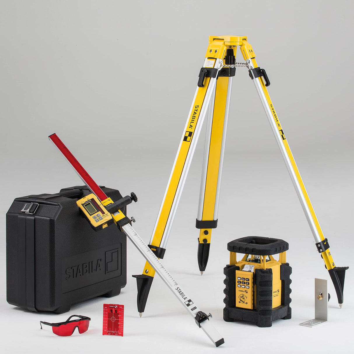 Stabila LAR350 Fully Self-Leveling Rotary Laser 9-piece Kit Interior/Exterior Horizontal, Vertical Levelling, Dual-Slope, Section Mode, LED Assist, Stabila