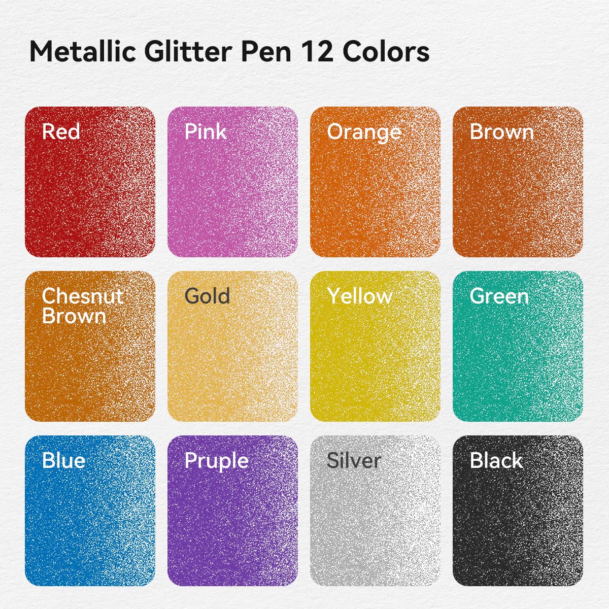 LIGHTWISH Glitter Markers 12 Colors,Sparkling Metallic Glitter Pens Water-Based Acrylic Paint Pens for Crafts Art Drawing Mug Glass Ceramic Wood LIGHTWISH