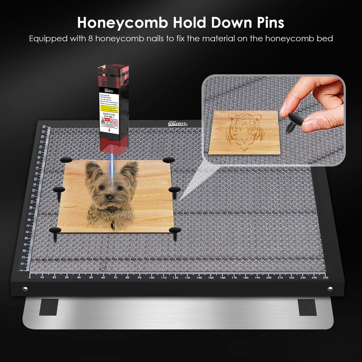 QQCASE Honeycomb Working Table,Steel Honeycomb Laser Bed for CO2 or Diode Laser Engraver/Cutting Machine,Honeycomb Working Panel for Desktop QQCASE