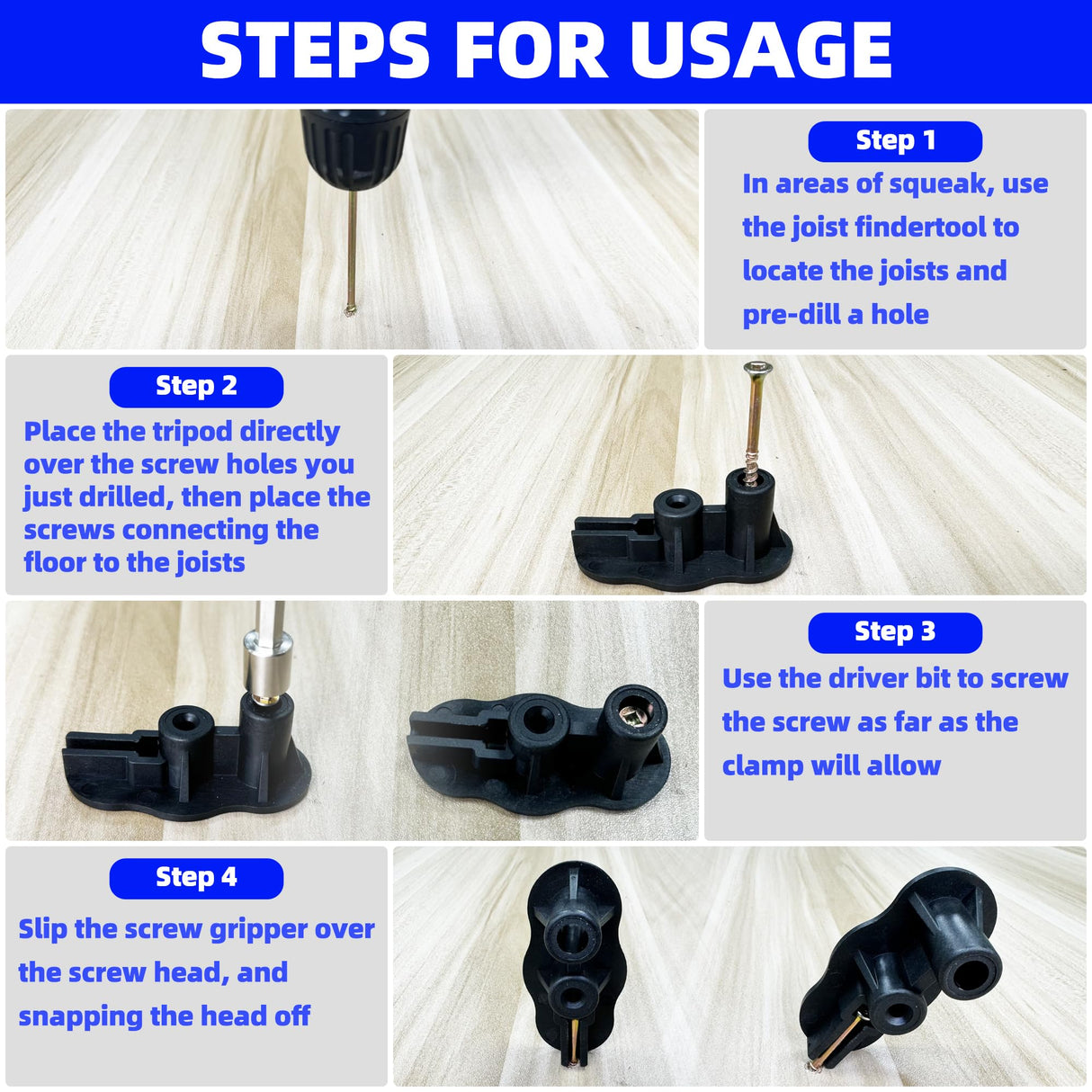 Repair Floor Screws for Floor Repair, for Screws Fit Hardwood Floors, Vinyl Floors, Carpets, Wood Floor Gap Fixer Replacement, Contains 5 Tools and XINRINTONG