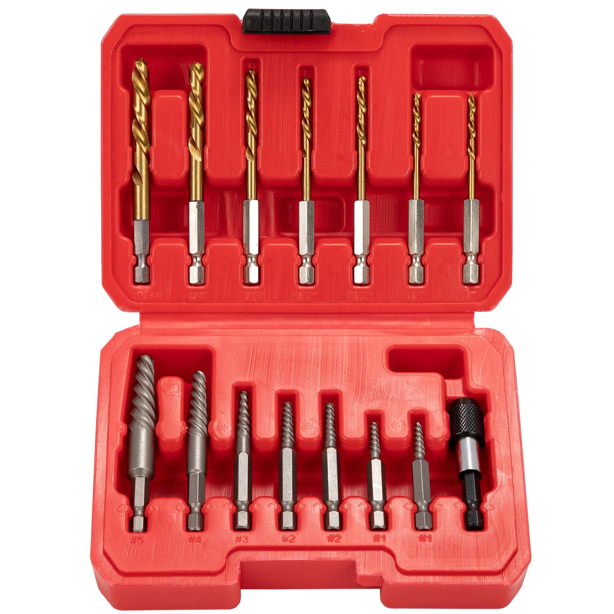 UYECOVE 15 Pieces Screw Extractor Set 6542/4341 HSS Cobalt Left Hand Drill Bit Broken Screw Extractor Kit with 1/4'' Adaptor, Stripped Screw UYECOVE