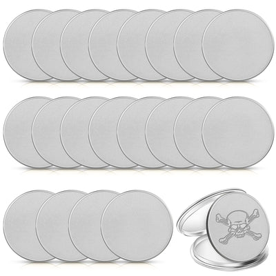 Yinkin 20 Pieces Blank Challenge Coin Threaded Edged 40 mm with Acrylic Protection Box Laser Engravable Pattern for DIY Crafts Engraving Travel