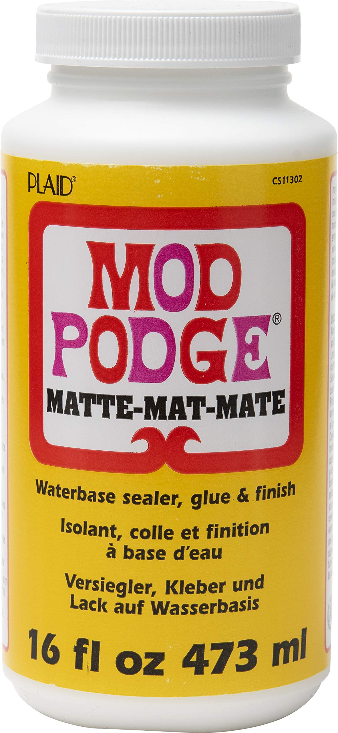 Mod Podge CS11302 Waterbase Sealer, Glue and Finish, 16 oz, Matte Mod Podge