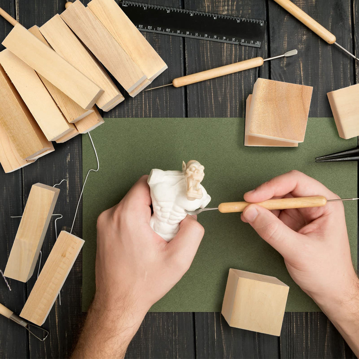 36 Pack Basswood Carving Blocks Set Unfinished Wooden Crafts Wooden Block Basswood for Wood Carving Crafts and Decoration Wood Blocks Wood Carving Weysat