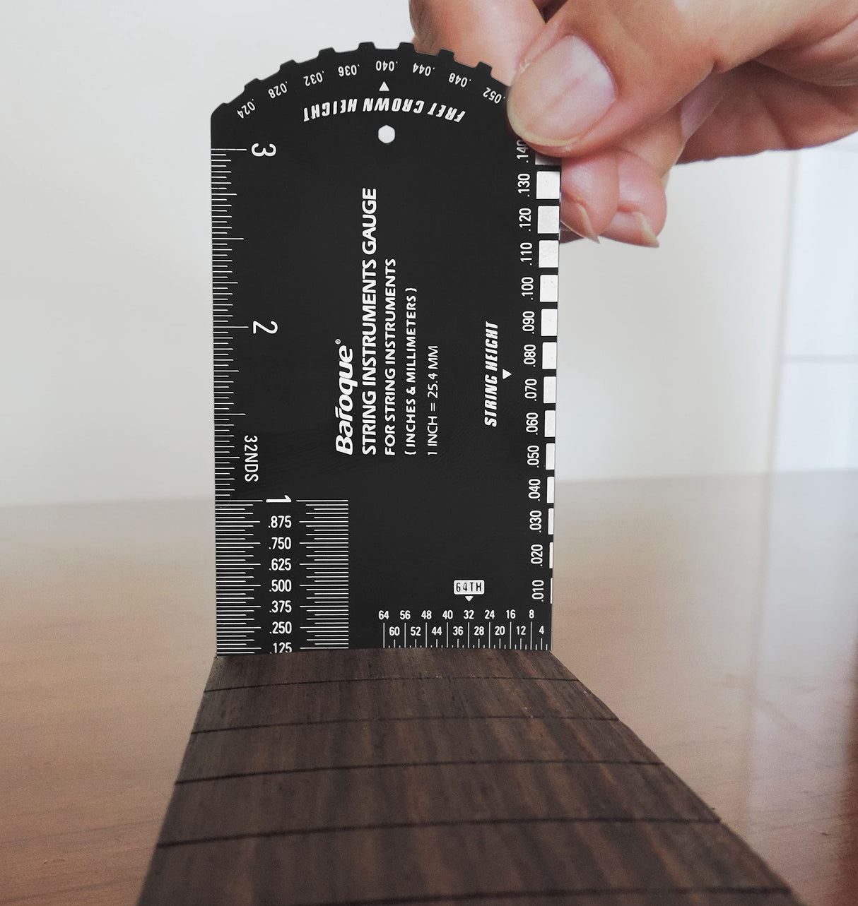 Baroque Stringed Instrument Action Ruler Gauge Luthier Measuring Tool for Electric Acoustic Guitar Bass Ukulele Mandolin Banjo SIG-10 Baroque