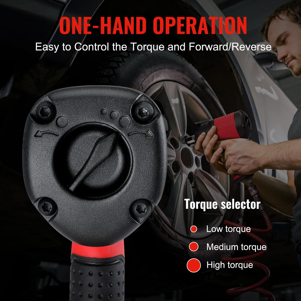 WORKPRO 1/2-Inch Air Impact Wrench, Ergonomic Design, Powerful Torque, Wide Application WORKPRO