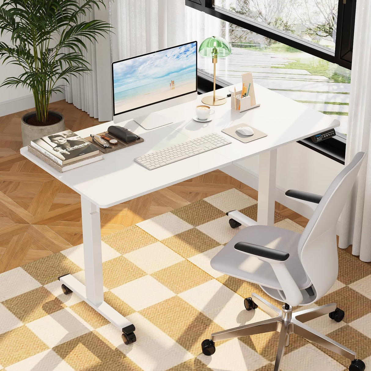 MOUNTUP ๐๐ ๐ฑ ๐๐ Inches Electric Height Adjustable Standing Desk, Sit Stand Desk with Memory Controller, Ergonomic Stand Up Desk for Home Office with MOUNTUP