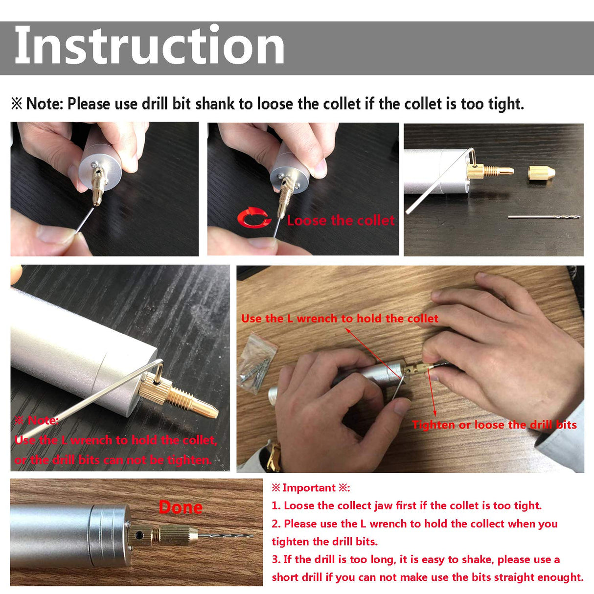 Yakamoz 0.7-1.2mm Mini Micro Electric Aluminum Hand Portable Handheld Drill with 15pcs Drill Bits, 2A Power Supply Included YAKAMOZ