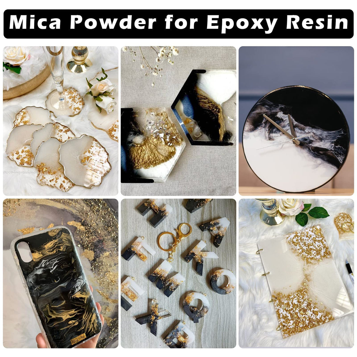 HTVRONT Black Mica Powder for Epoxy Resin - 3.5 oz (100g) Easy to Mix Resin Pigment Powder, Nature Non-Toxic Mica Powder for Soap Making, Candle HTVRONT