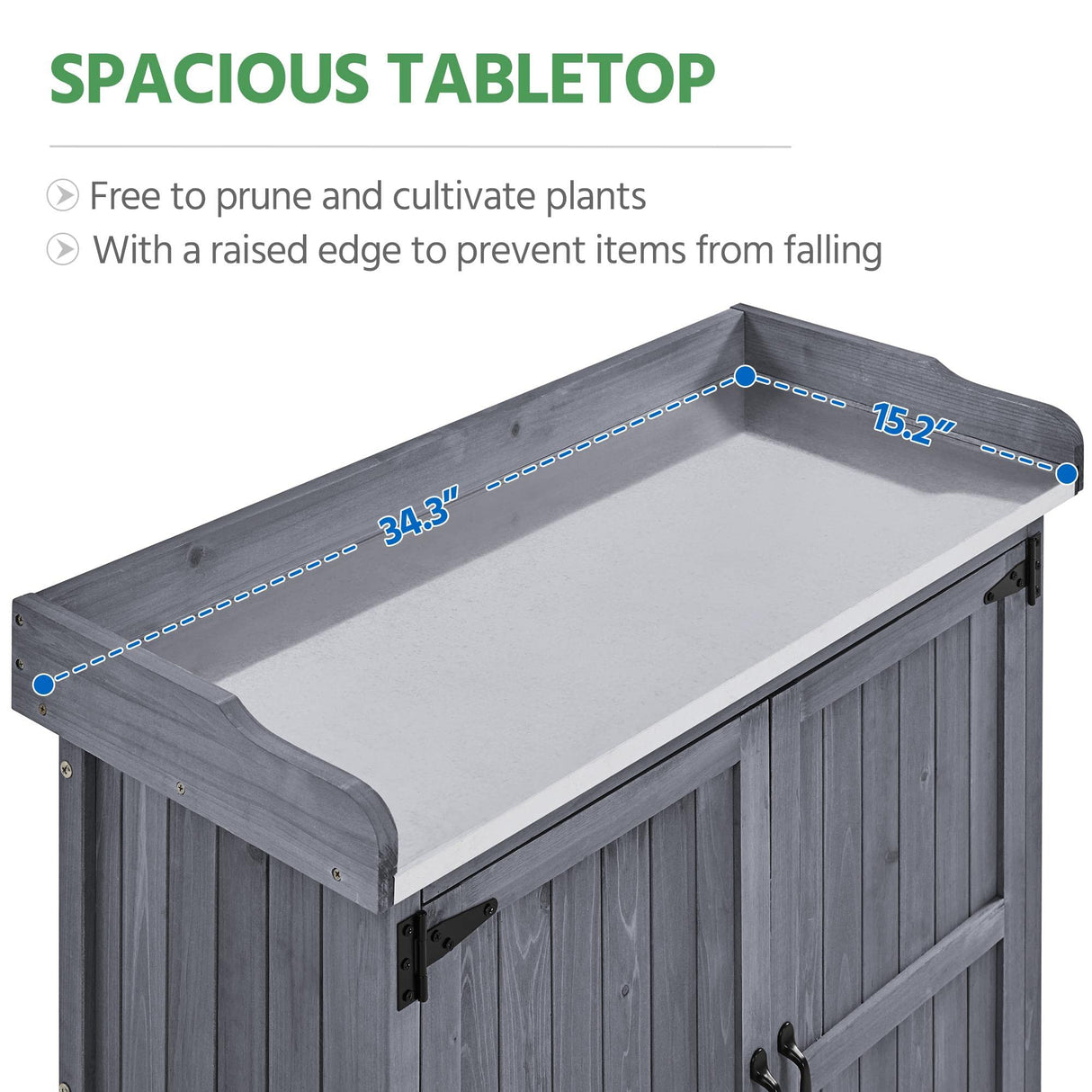 Yaheetech Garden Potting Bench Table, Outdoor Garden Horticultural Wooden Storage Cabinet & Solid Wood Planting Work Bench with Large Space Storage & Yaheetech