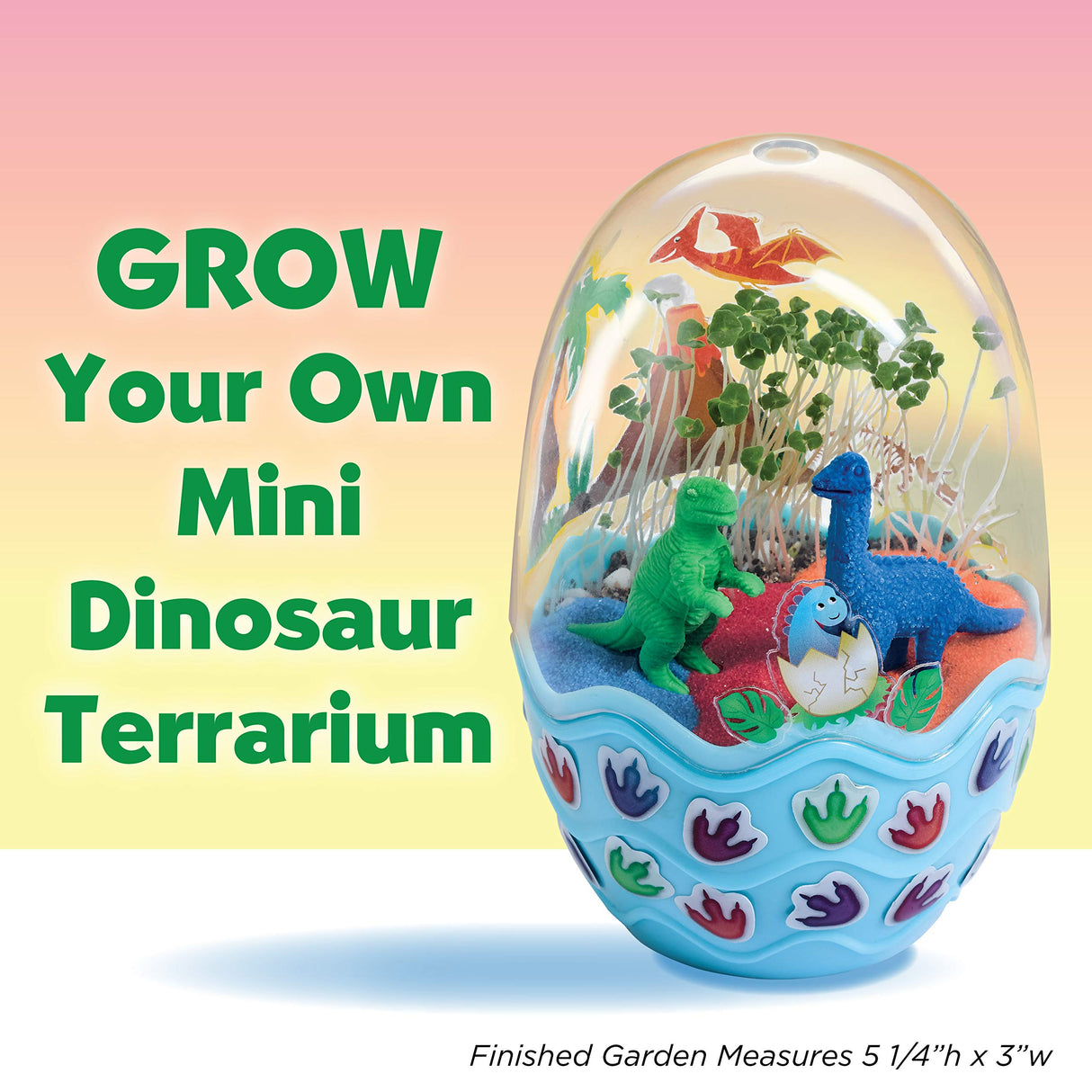Creativity for Kids Mini Garden Dinosaur: Terrarium Kit for Kids - Dinosaur Crafts for Boys, Dinosaur Toy and Science Kit for Kids Ages 6-8+, Small Creativity for Kids
