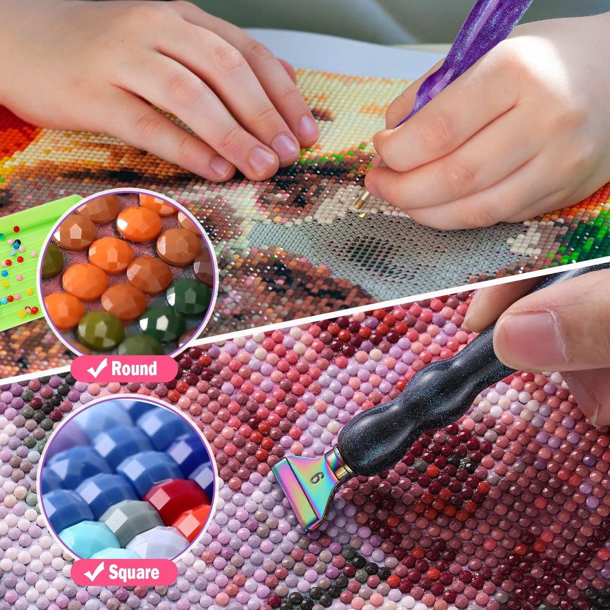 NIBESSER 21Pcs Diamond Painting Pen Kit 3pcs Diamond Art Pens 12 Pcs Metal Screw Thread Tips 5D Resin Diamond Painting Tools Accessories Multi Placer NIBESSER