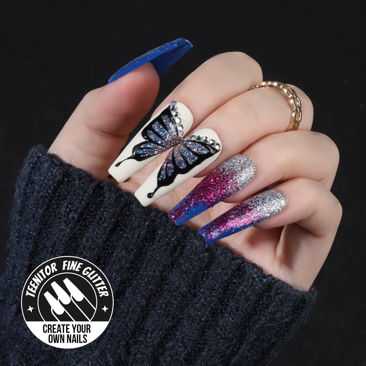 Teenitor Glitter, Fine Glitters and Holographic Chunky Glitters,Glitter for Nails, Glitter Slime, Assorted Glitter, Festival Glitter for Nail Face Teenitor