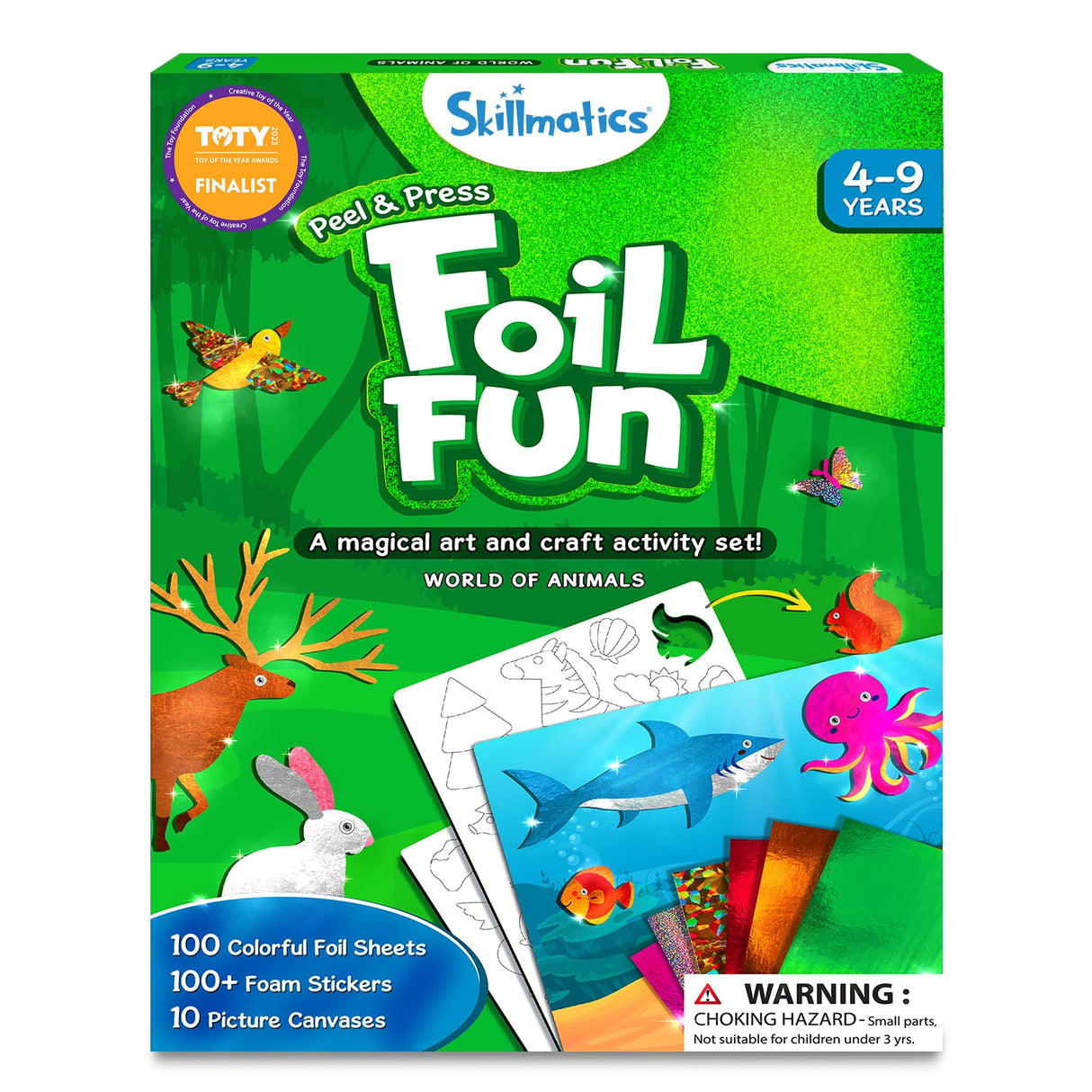 Skillmatics Foil Fun & Magical Scratch Art Book with Animals Theme Bundle, Art & Craft Kits, DIY Activities for Kids Skillmatics