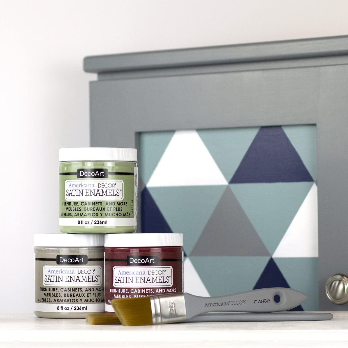 DecoArt Satin Enamels Acrylic Paint, 8 fl. oz. Jar, Pure White (Pack of 1) DecoArt