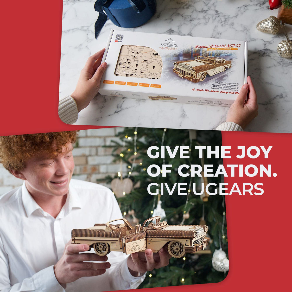 UGEARS Mechanical Wooden 3D Puzzle Model Dream Cabriolet VM-05 Father's Day Gift Idea UGEARS