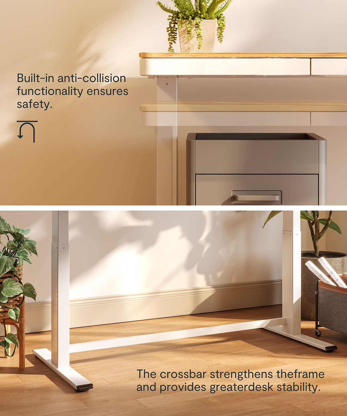 FLEXISPOT 55" Electric Standing Desk with Drawers, Quick Assembly Home Office Sit Stand Desk with Storage, USB Charging, Computer Desk for Home FLEXISPOT