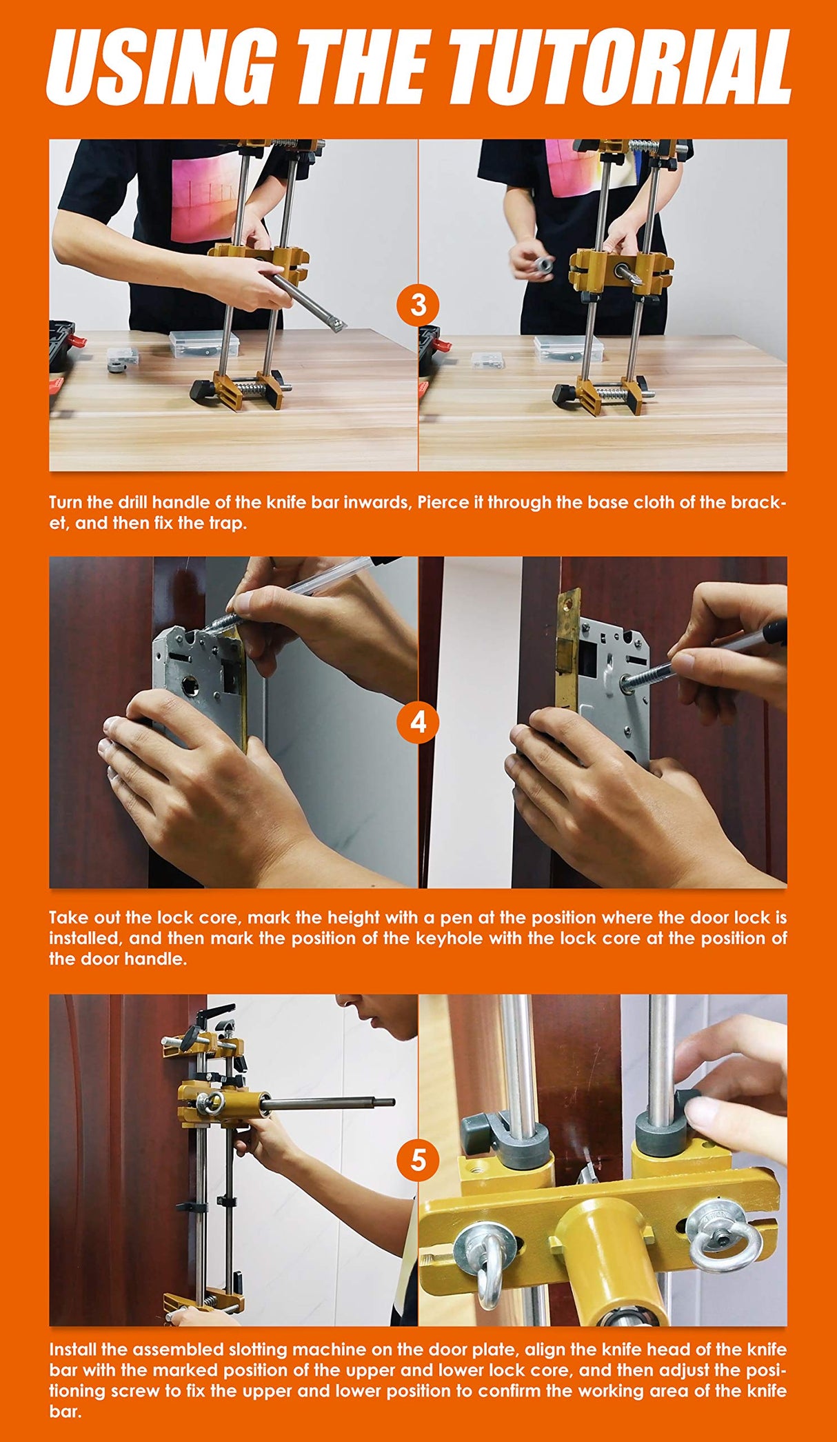 Luckyway Door Lock Hole Opener Kit, Lock Mortiser for Wooden Doors.(Install/Change The Door Lock Yourself) Luckyway