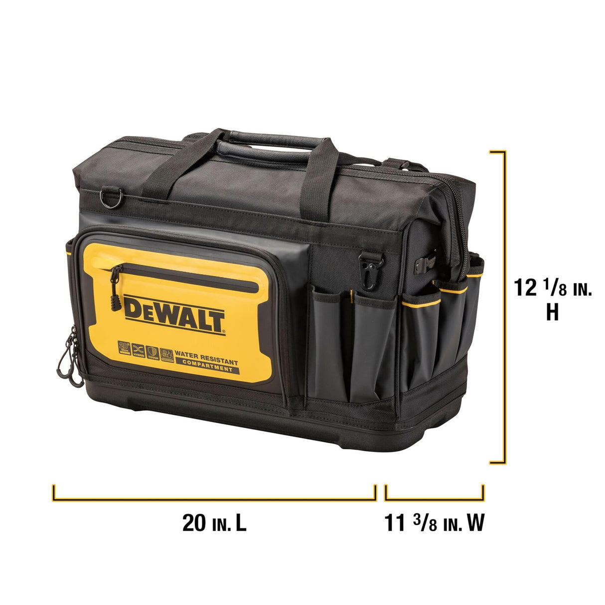DEWALT Tool Bag, Water Resistant, Hard Bottom, 20-inch, Professional Tool Tote with Organization (DWST560104) DEWALT