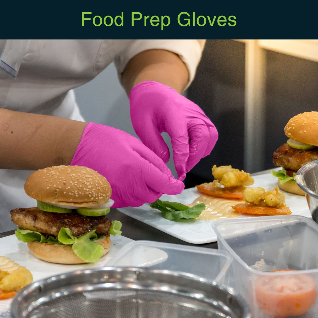 Fuchsia Hot Pink Nitrile Disposable Gloves - 50 Count - 3 Mil Nitrile Gloves Medium - Powder and Latex Free Rubber Gloves - Surgical Medical Exam FifthPulse