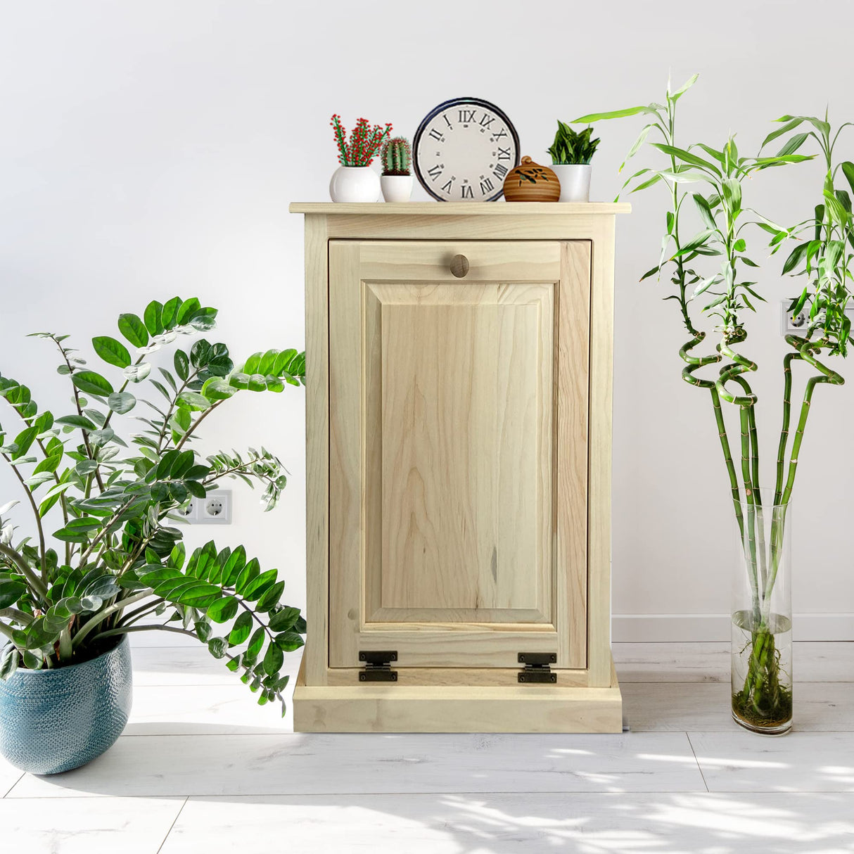 Peaceful Classics Tilt Out Trash Cabinet Without Drawer - Wooden Pull Out Cabinet, Decorative Trash Bin Cabinet for Kitchen, Bedroom, & Home Patio, Peaceful Classics