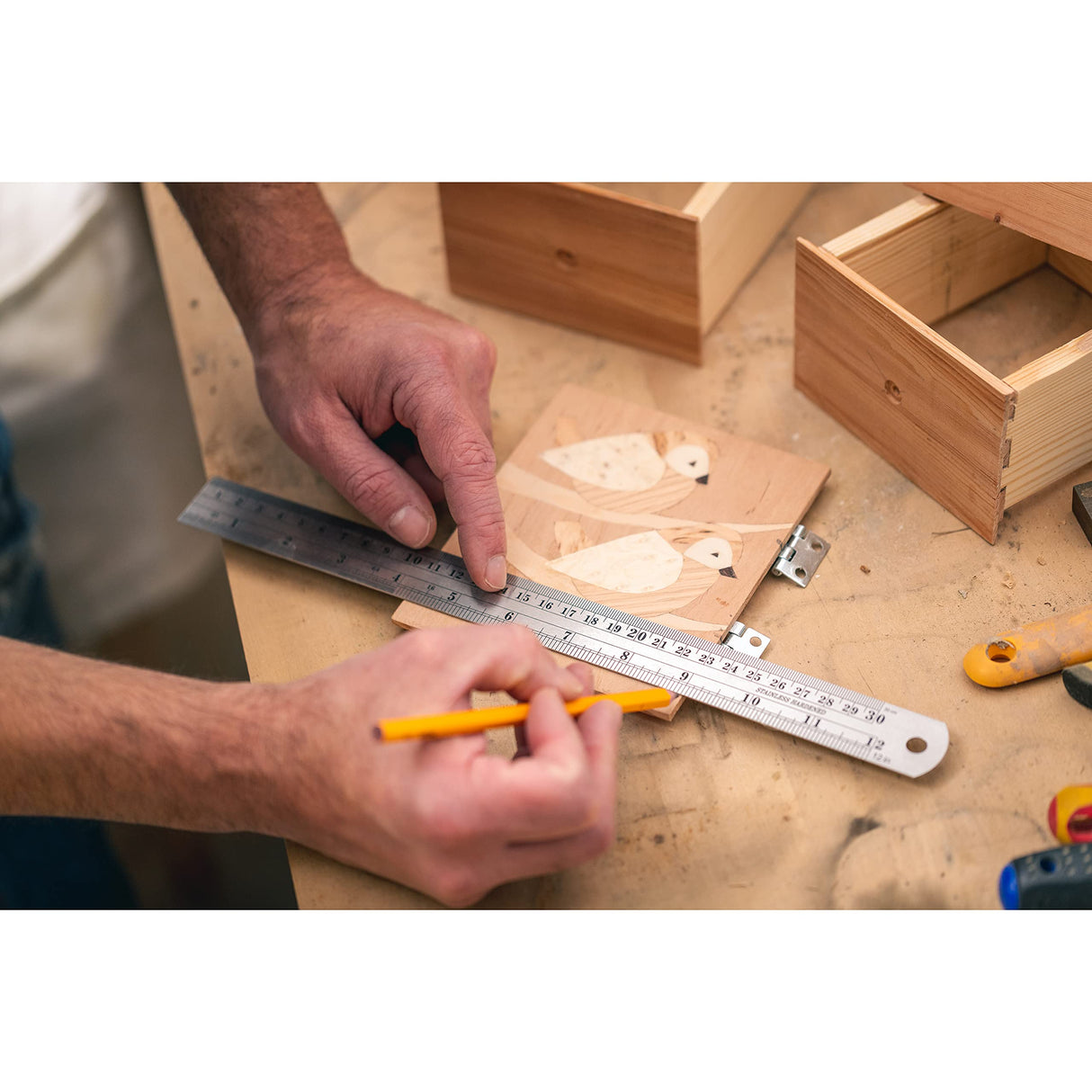 NOKKO Metal Ruler 6 Inch - Pack of 10 - Stainless Steel Ruler Set with Straight Edge Rulers - Precise Metric & Imperial Measurements - Ideal for NOKKO