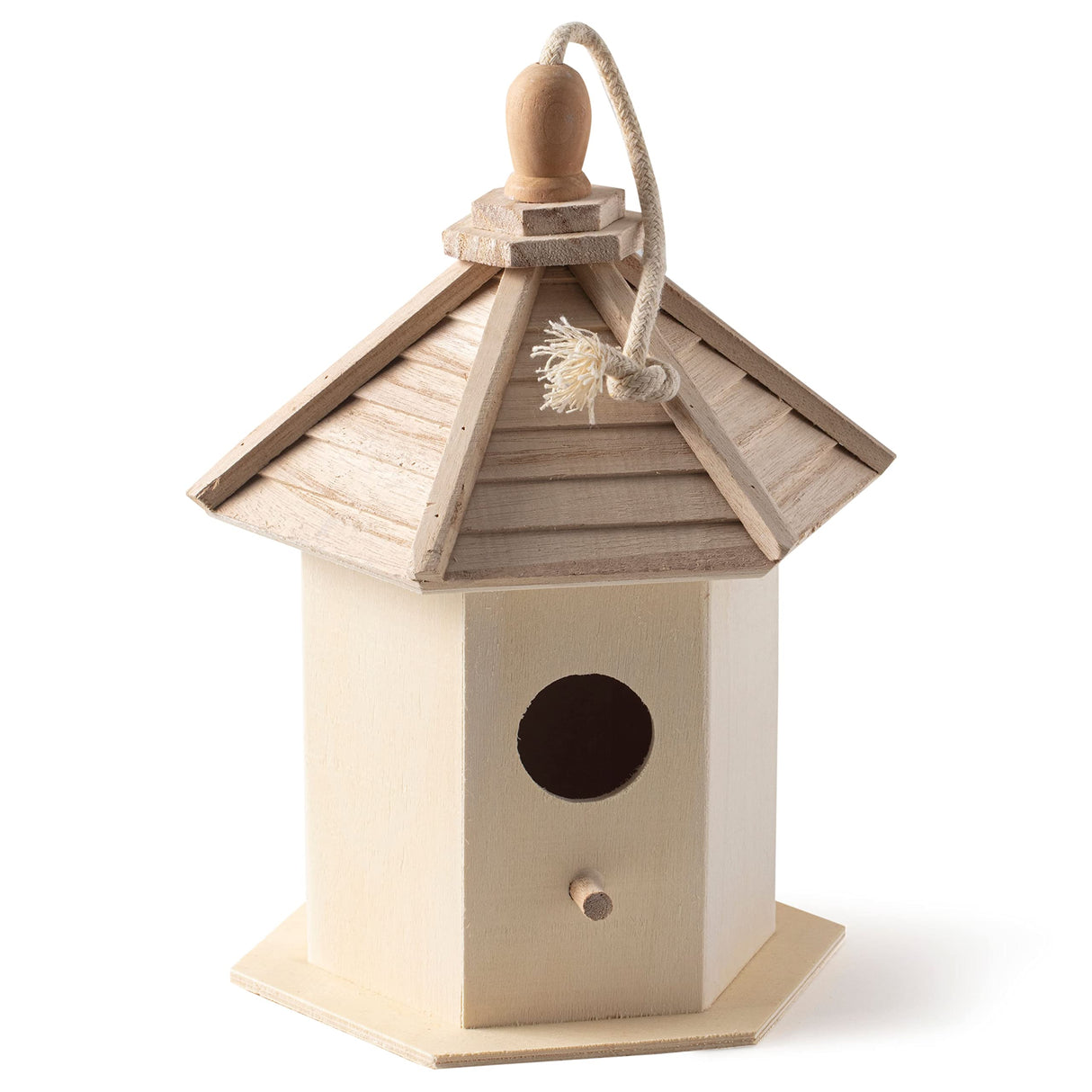 6.5" Wooden Gazebo Birdhouse by Make Market - Unfinished Hanging Birdhouse Made of 100% Wood, Outdoor Nesting Boxes - Bulk 8 Pack Make Market