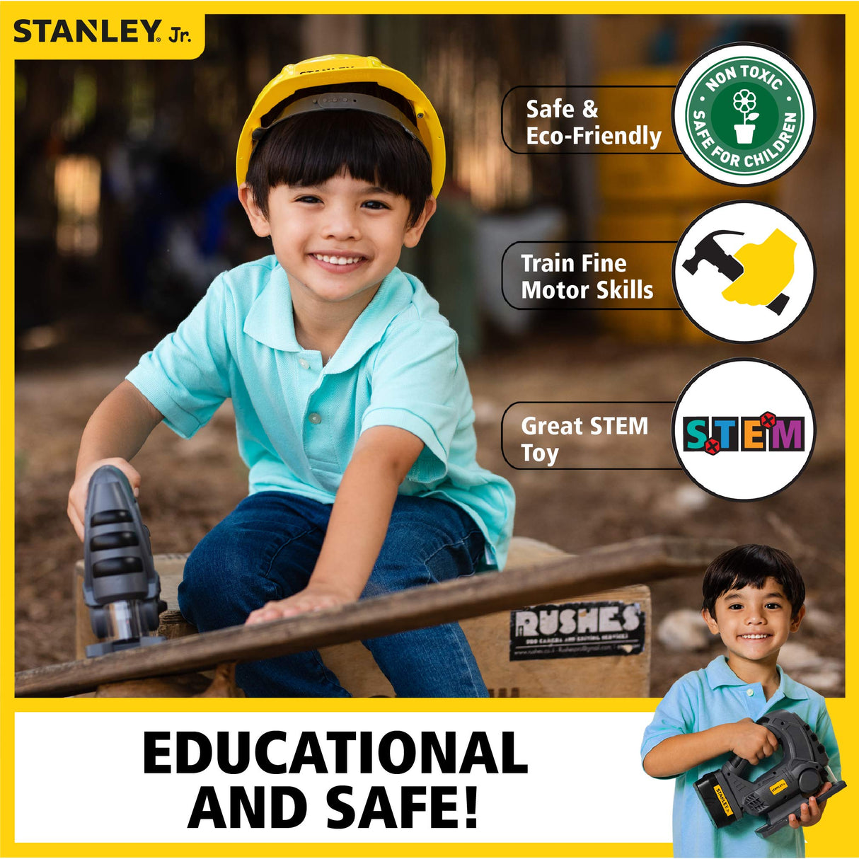 STANLEY Jr Jigsaw Toy – Carpentry Role Play For Kids – Enhance Hand And Eye Coordination – Power Tool Stanley Jr