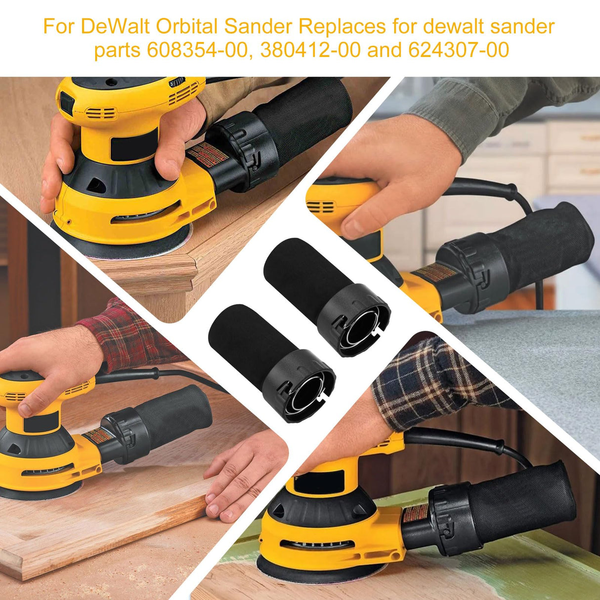 Sander Dust Bag 608354-00SV for Dewalt Orbital Sander Replaces for Dewalt Sander Parts 608354-00, 380412-00 and 624307-00 RMSPO