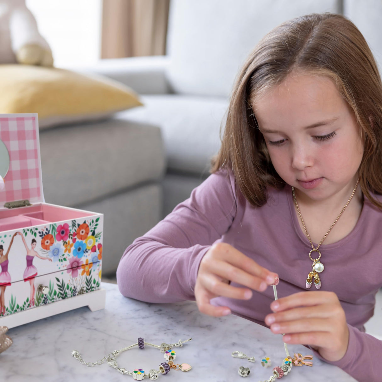 ABI + OLIE Ballerina Kids Jewelry Box for Girls - Little Girls Jewelry Box - Musical Jewelry Box for Girls 4-12 - Music Boxes for Girls - Perfect ABI + OLIE